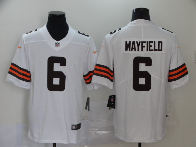 Cleveland Browns Mayfield Men white Limited Jersey #6 NFL Football Road Vapor Untouchable->cleveland browns->NFL Jersey